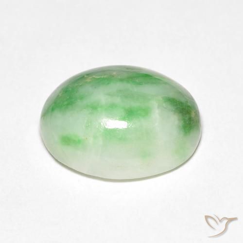 Giada Bianco Verde naturale da 5.85 ct, Ovale, Opaco