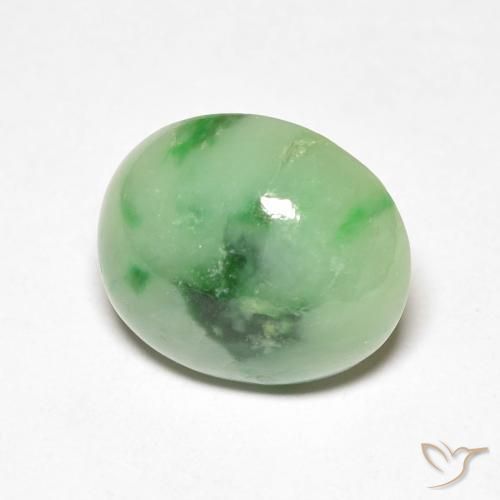 Giada Verde medio naturale da 4.30 ct, Ovale, Opaco