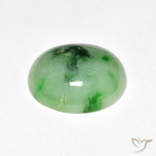 Giada Verde medio naturale da 4.30 ct, Ovale, Opaco