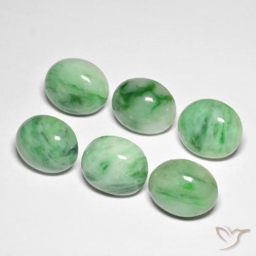 Giada Verde naturale da 4.94 ct, Ovale, Opaco