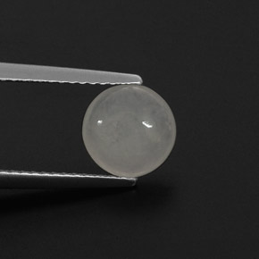 Giadeite Bianco naturale da 1.59 ct, Taglio rotondo, Traslucido