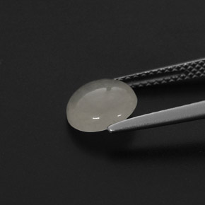 Giadeite Bianco naturale da 1.59 ct, Taglio rotondo, Traslucido