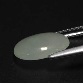 Giadeite naturale verde da 2,39 ct, trasparente, trasparente/traslucido