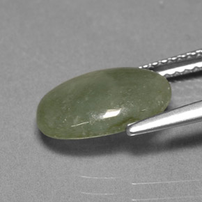 Giadeite naturale verde da 3,00 ct, taglio ovale, traslucido