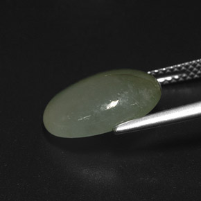 Giadeite naturale verde da 5,09 ct, taglio ovale, traslucido
