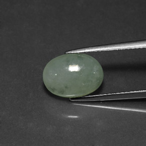 Giadeite naturale verde da 4,45 ct, trasparente, trasparente/traslucido