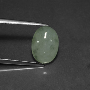 Giadeite naturale verde da 4,45 ct, trasparente, trasparente/traslucido