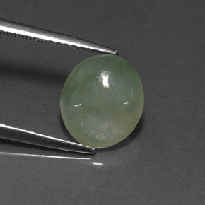 Giadeite naturale verde da 2,90 ct, trasparente, trasparente/traslucido