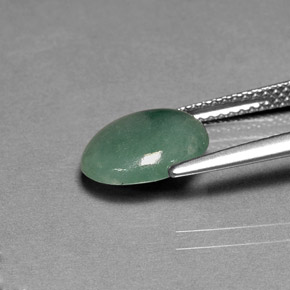 Giadeite naturale verde da 2,90 ct, trasparente, trasparente/traslucido