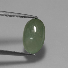 Giadeite naturale verde da 2,87 ct, trasparente, trasparente/traslucido