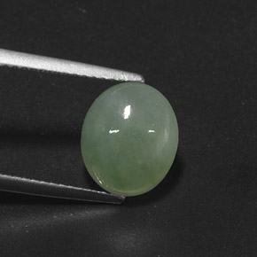Giadeite naturale verde da 3,80 ct, trasparente, trasparente/traslucido