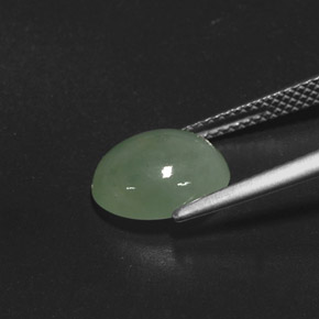 Giadeite naturale verde da 3,80 ct, trasparente, trasparente/traslucido