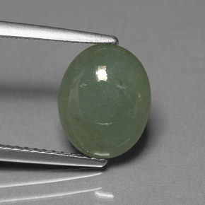 Giadeite naturale verde da 3,39 ct, trasparente, trasparente/traslucido