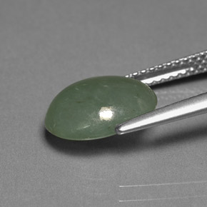 Giadeite naturale verde da 3,39 ct, trasparente, trasparente/traslucido