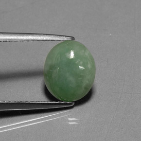 Giadeite naturale verde da 2,17 ct, trasparente, trasparente/traslucido
