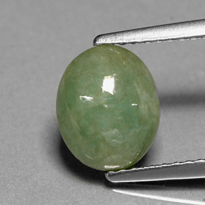 Giadeite naturale verde da 2,46 ct, trasparente, trasparente/traslucido