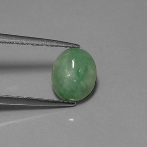 Giadeite naturale verde da 2,94 ct, trasparente, trasparente/traslucido