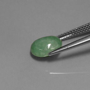 Giadeite naturale verde da 2,94 ct, trasparente, trasparente/traslucido