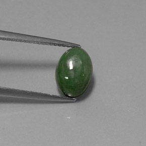 Giadeite naturale verde da 2,90 ct, taglio ovale, traslucido