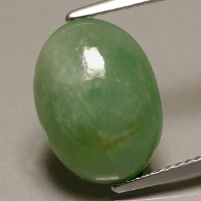 Giadeite naturale verde da 6,22 ct, taglio ovale, traslucido