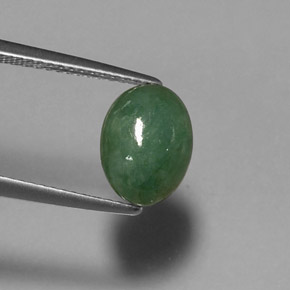 Giadeite naturale verde da 2,60 ct, taglio ovale, traslucido
