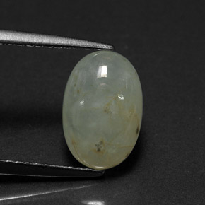 Giadeite naturale verde da 2,77 ct, taglio ovale, traslucido