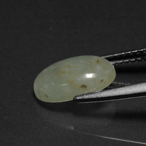 Giadeite naturale verde da 2,77 ct, taglio ovale, traslucido