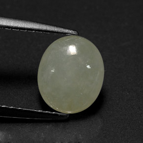 Giadeite naturale verde da 1,98 ct, taglio ovale, traslucido