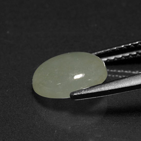 Giadeite naturale verde da 1,98 ct, taglio ovale, traslucido
