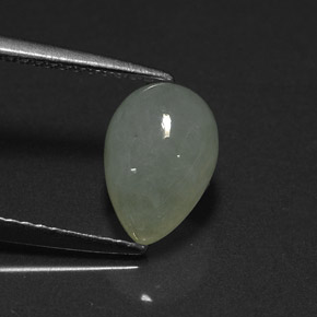 Giadeite Bianco Verde naturale da 2.67 ct, Forma a pera, Traslucido