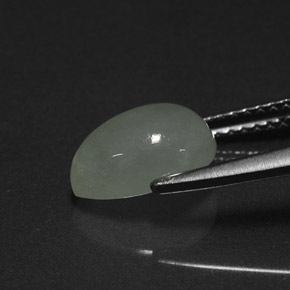 Giadeite Bianco Verde naturale da 2.67 ct, Forma a pera, Traslucido