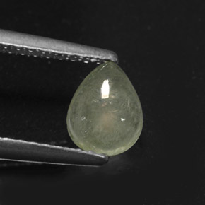 Giadeite naturale verde da 0,63 ct, taglio a pera, traslucido