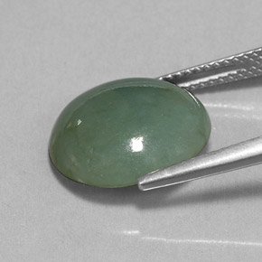 Giadeite naturale verde da 7,70 ct, trasparente, trasparente/traslucido