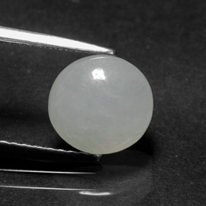 Giadeite naturale bianco da 2,37 ct, taglio ovale, traslucido