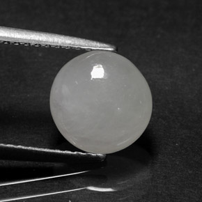 Giadeite naturale bianco da 2,51 ct, taglio ovale, traslucido