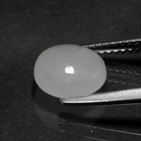 Giadeite naturale bianco da 2,51 ct, taglio ovale, traslucido
