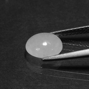 Giadeite naturale bianco da 1,84 ct, taglio ovale, traslucido