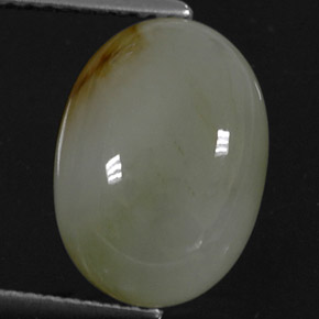 Giadeite Bianco Verde naturale da 6.30 ct, Taglio ovale, Opaco