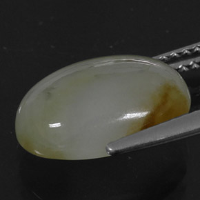 Giadeite Bianco Verde naturale da 6.30 ct, Taglio ovale, Opaco