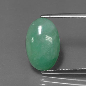 Giadeite naturale verde da 5,96 ct, taglio ovale, opaco