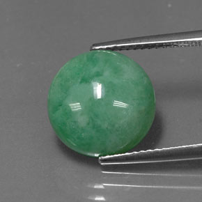 Giadeite Verde naturale da 6.31 ct, Taglio rotondo, Opaco