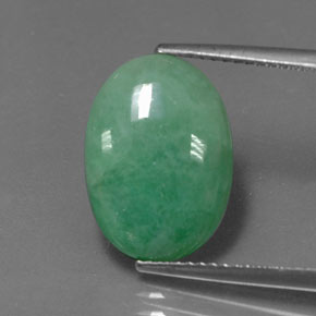 Giadeite naturale verde da 5,77 ct, taglio ovale, opaco