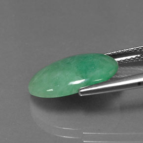Giadeite naturale verde da 5,77 ct, taglio ovale, opaco