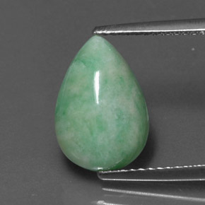Giadeite naturale verde da 4,18 ct, taglio a pera, opaco
