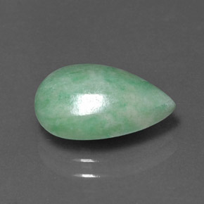 Giadeite naturale verde da 4,18 ct, taglio a pera, opaco