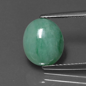 Giadeite Verde naturale da 4.64 ct, Taglio ovale, Opaco