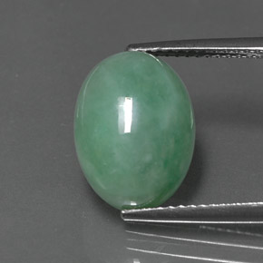 Giadeite naturale verde da 8,44 ct, taglio ovale, opaco