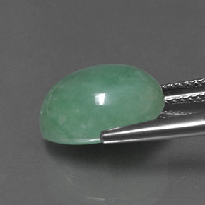Giadeite naturale verde da 8,44 ct, taglio ovale, opaco