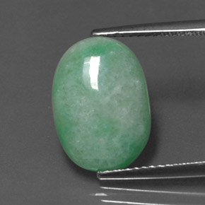 Giadeite naturale verde da 4,87 ct, taglio ovale, opaco