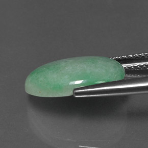 Giadeite naturale verde da 4,87 ct, taglio ovale, opaco